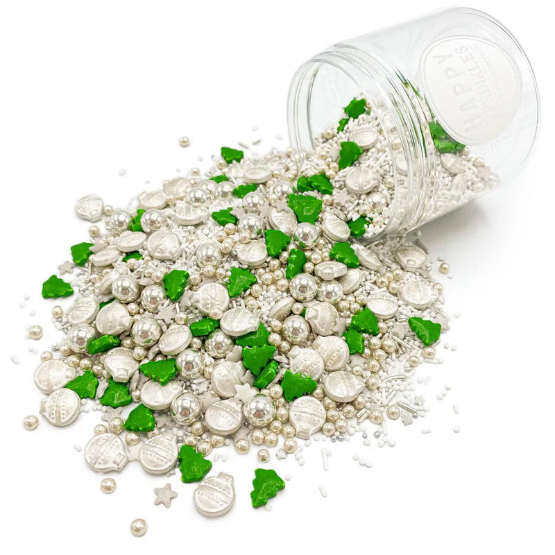Christmas Eve sprinkle mix – festive red, green, and white sprinkles for Christmas cookies and holiday baking.