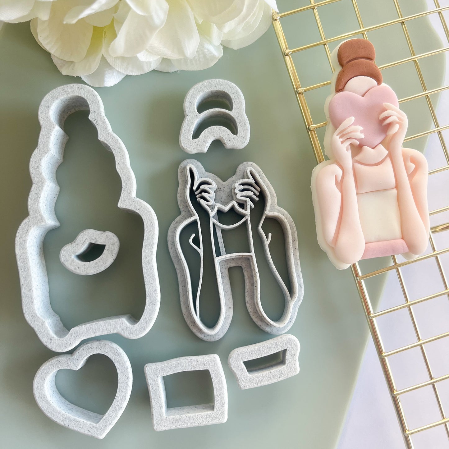 Girl with Heart Cookie Cutter Set