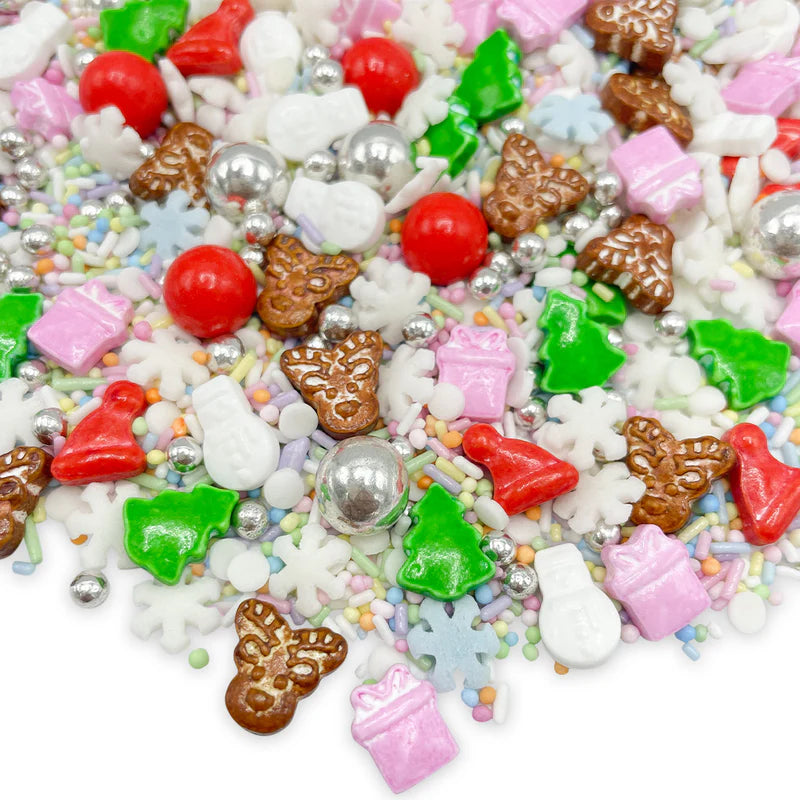 Merry Little Christmas sprinkle mix – perfect for decorating Christmas cookies, cakes, and festive treats.