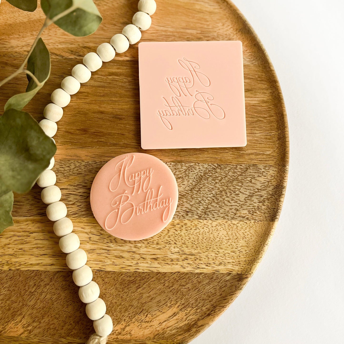 Timeless Birthday Elegance embossed cookie cutter – a classy design for celebration cookies.