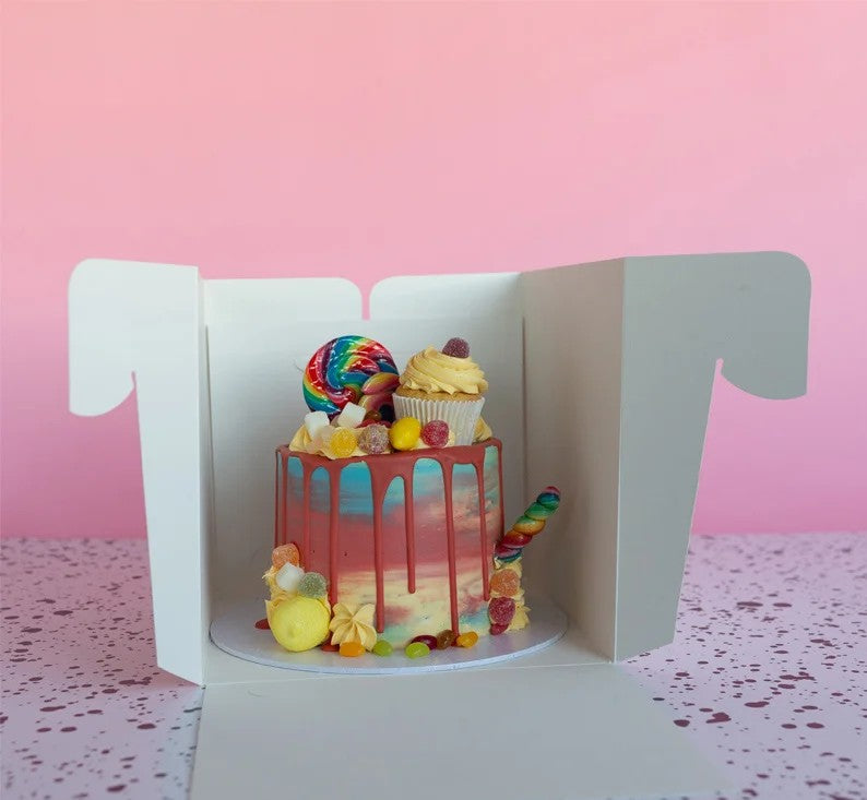 Luxury Tall Cake Gift Box with Clear Display Window