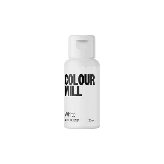 White bottle labeled 'COLOUR MILL' on a white background