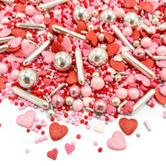 Be Mine sprinkle mix – romantic red and pink sprinkles for Valentine’s Day cookies, cakes, and desserts.