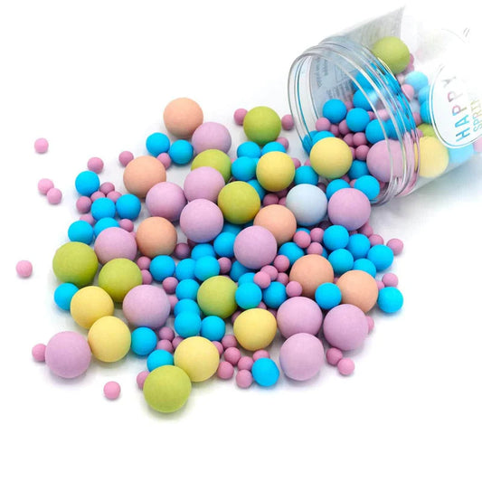 Bubble Gum Choco Crunch sprinkle mix – colorful chocolate sprinkles with a crunchy texture for fun desserts.