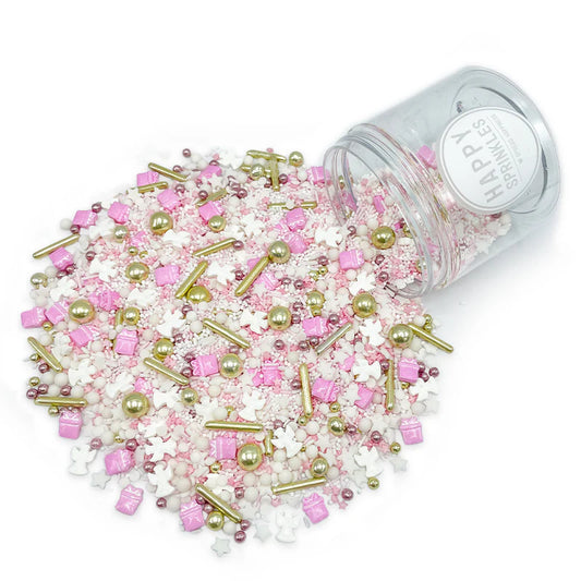 Dreamy Angel sprinkle mix – soft pastel sprinkles for baby showers, birthdays, and elegant baking decorations.