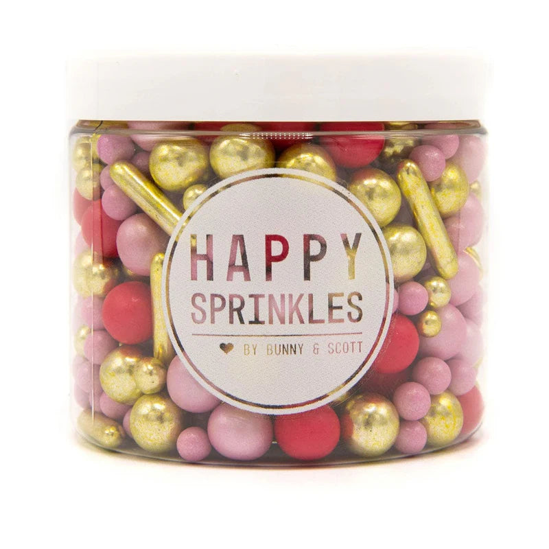 Girl Gang sprinkle mix – vibrant pink and gold sprinkles for birthdays, bridal showers, and fun celebrations.