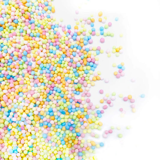 Pastel Simplicity sprinkle mix – soft pastel sprinkles for baby showers, birthdays, and elegant baking decorations.