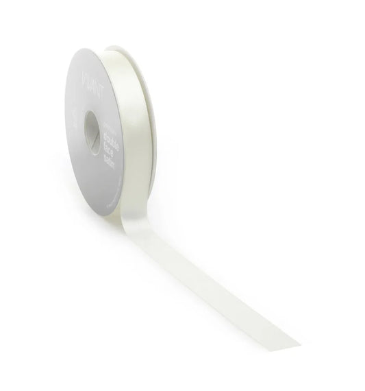 Roll of white ribbon on a white background