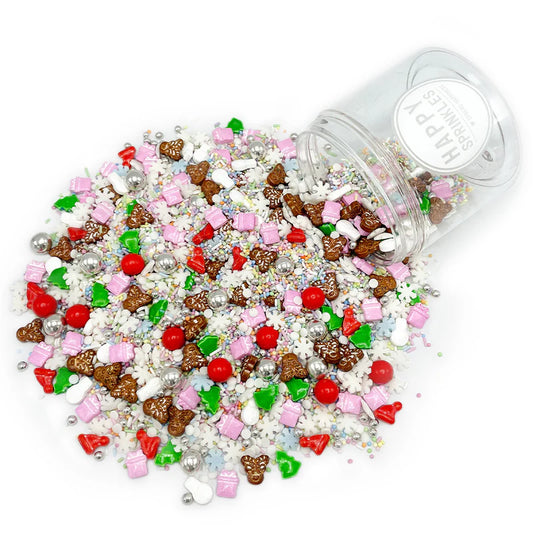 Merry Little Christmas sprinkle mix – perfect for decorating Christmas cookies, cakes, and festive treats.