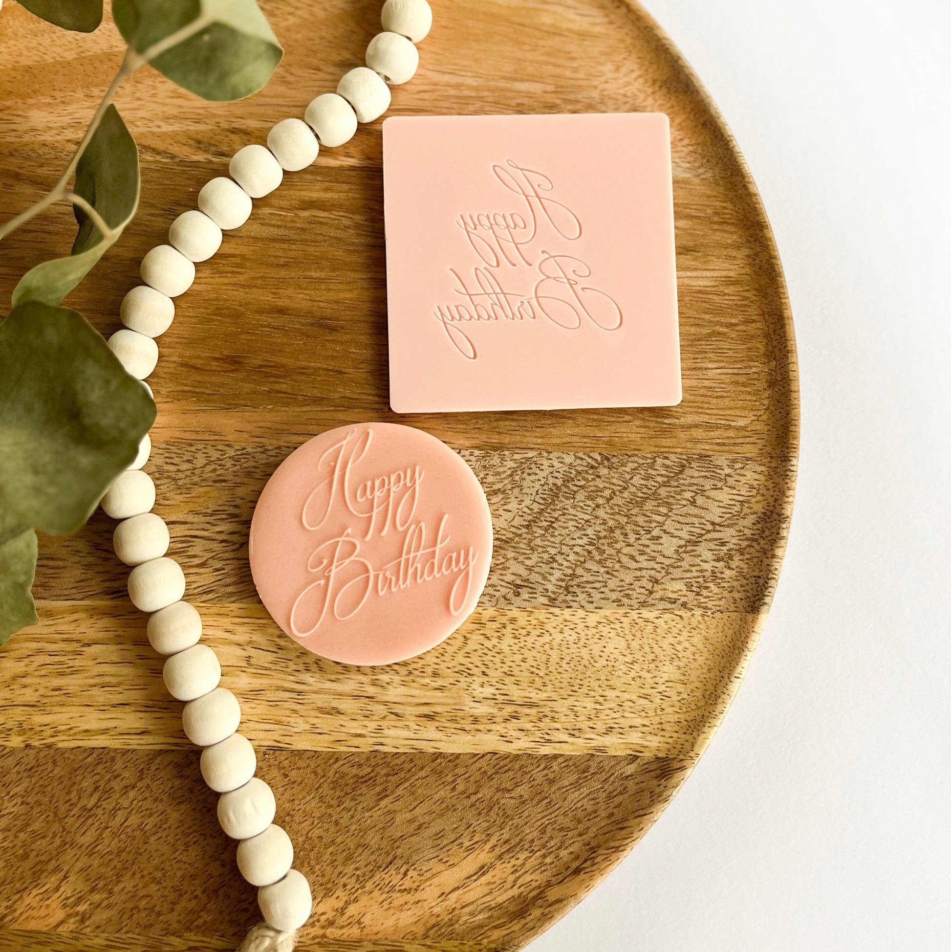 Timeless Birthday Elegance embossed cookie cutter – a classy design for celebration cookies.