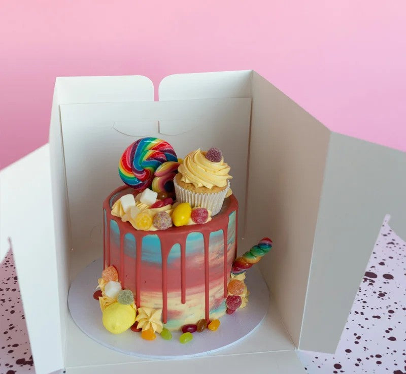 Luxury Tall Cake Gift Box with Clear Display Window