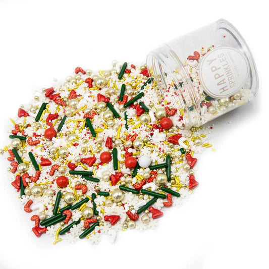 Wonderful Christmas Time sprinkle mix – festive red, green, and gold sprinkles for holiday baking.